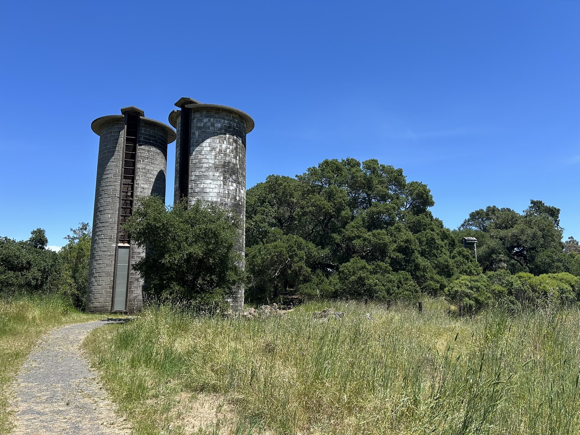 The twin stone silos at Jack London Ranch